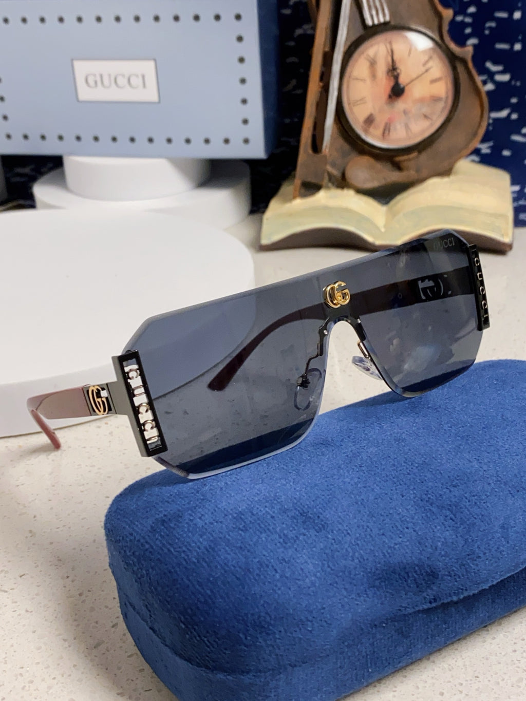 Gucci Polarized Rimless Blue Lens Sunglasses for Men & Women - 382056 - detail image 10