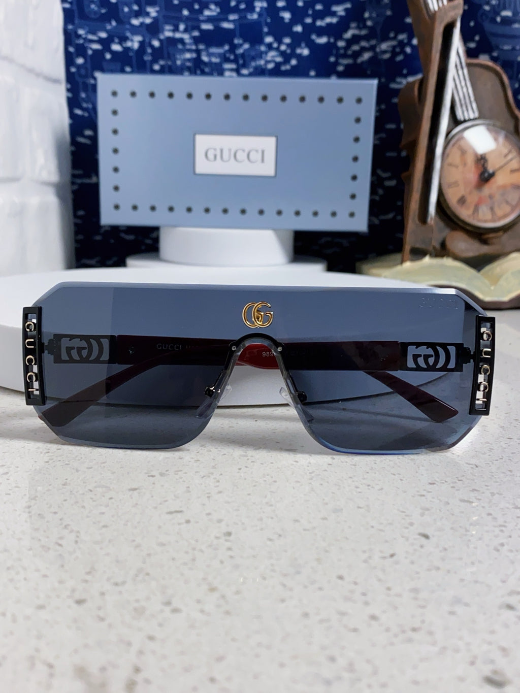 Gucci Polarized Rimless Blue Lens Sunglasses for Men & Women - 382056 - detail image 9