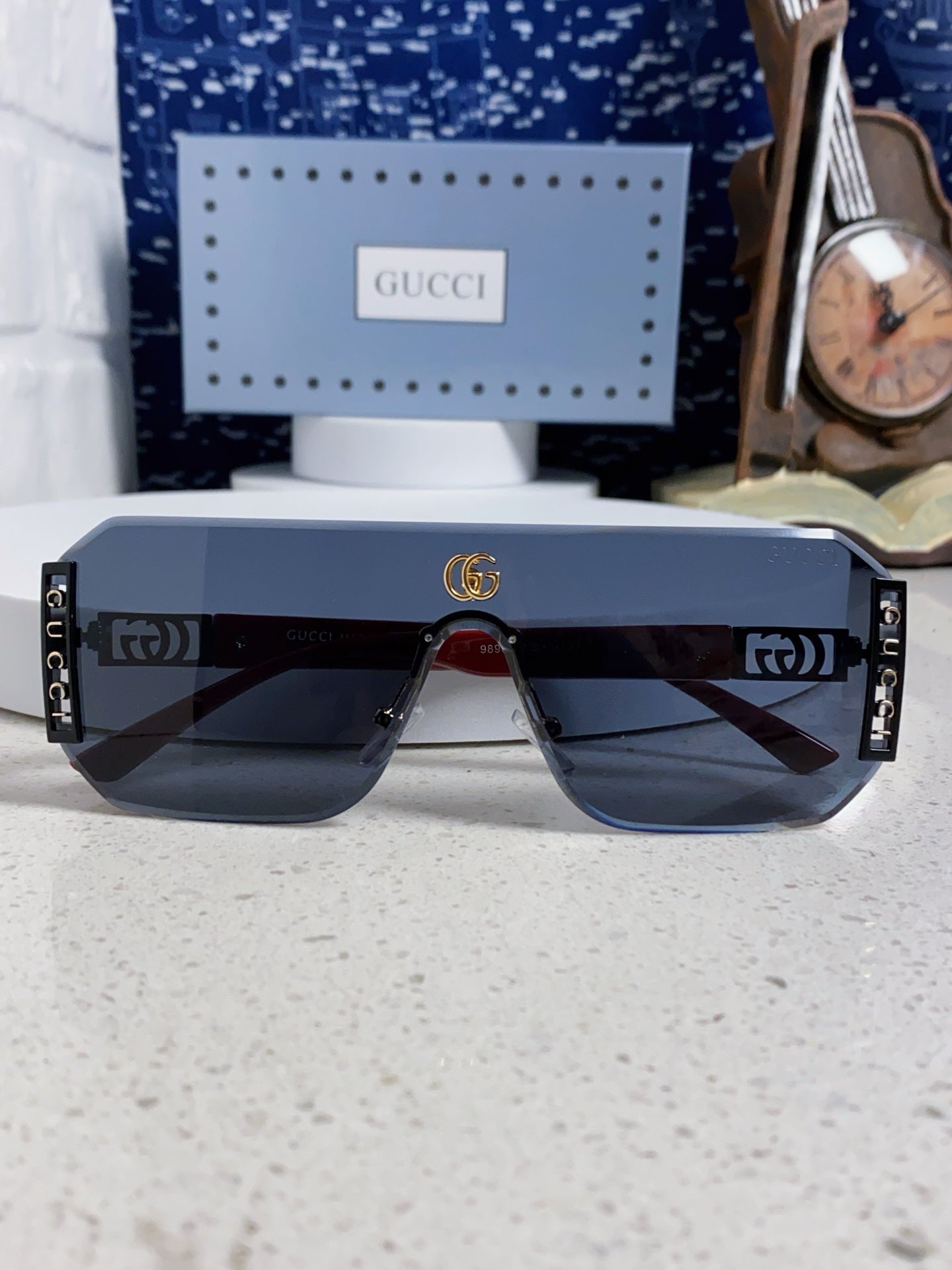 Gucci Polarized Rimless Blue Lens Sunglasses for Men & Women - 382056 - detail image 9
