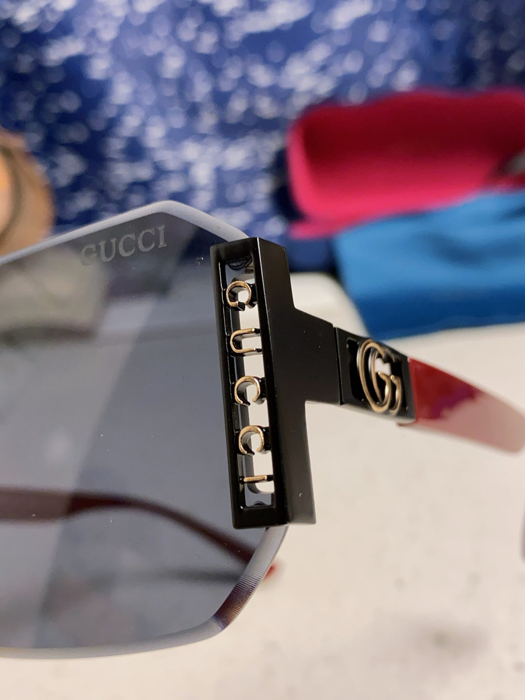 Gucci Polarized Rimless Blue Lens Sunglasses for Men & Women - 382056 - detail image 7