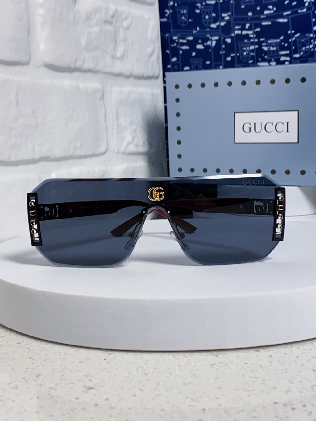 Gucci Polarized Rimless Blue Lens Sunglasses for Men & Women - 382056 - detail image 2
