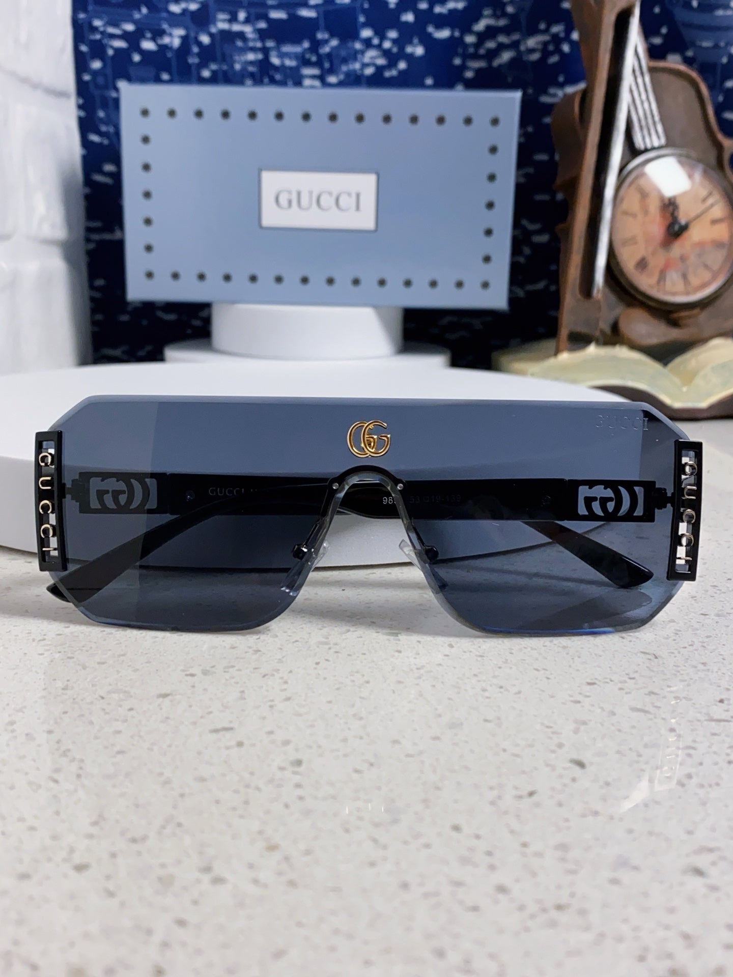 Gucci Polarized Rimless Blue Lens Sunglasses for Men & Women - 382057 - detail image 9