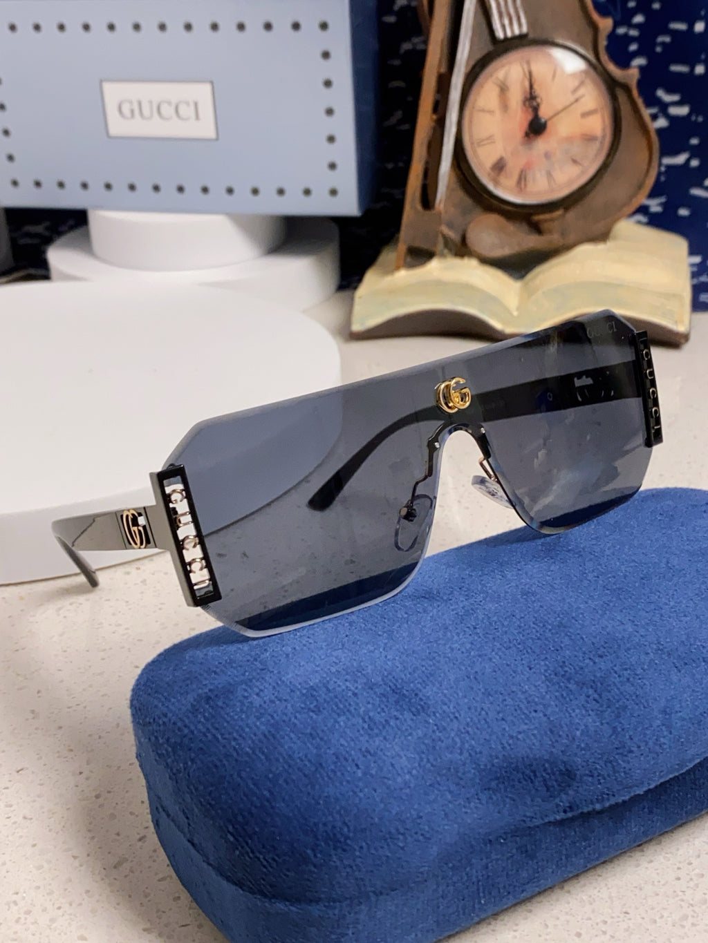 Gucci Polarized Rimless Blue Lens Sunglasses for Men & Women - 382057 - detail image 10