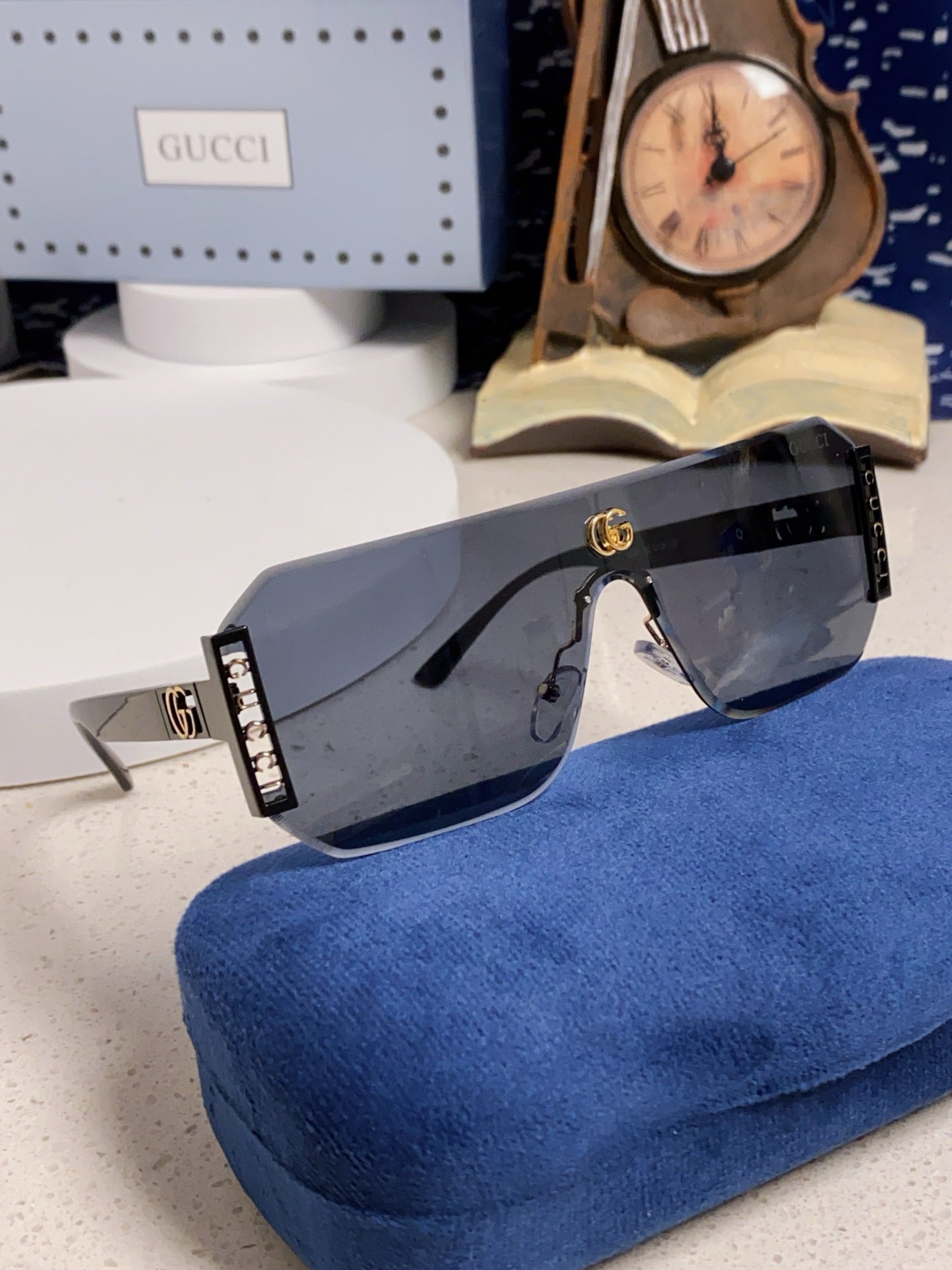 Gucci Polarized Rimless Blue Lens Sunglasses for Men & Women - 382057 - detail image 10