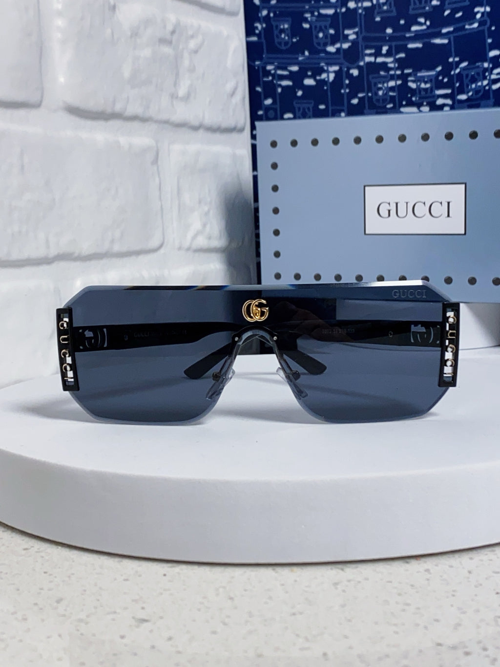 Gucci Polarized Rimless Blue Lens Sunglasses for Men & Women - 382057 - detail image 2