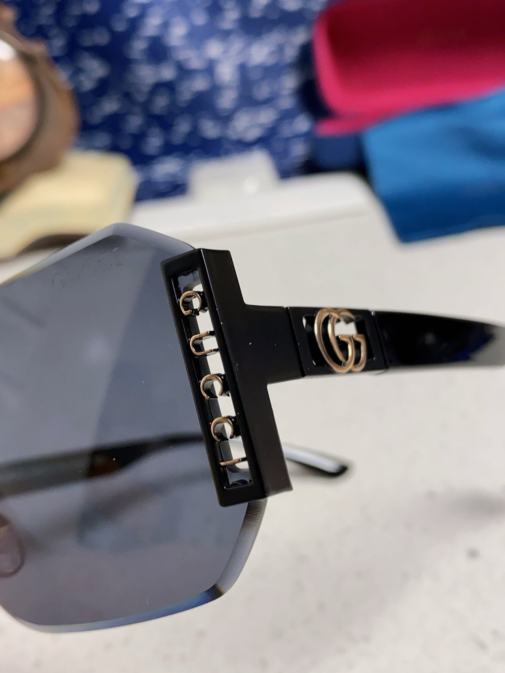 Gucci Polarized Rimless Blue Lens Sunglasses for Men & Women - 382057 - detail image 7