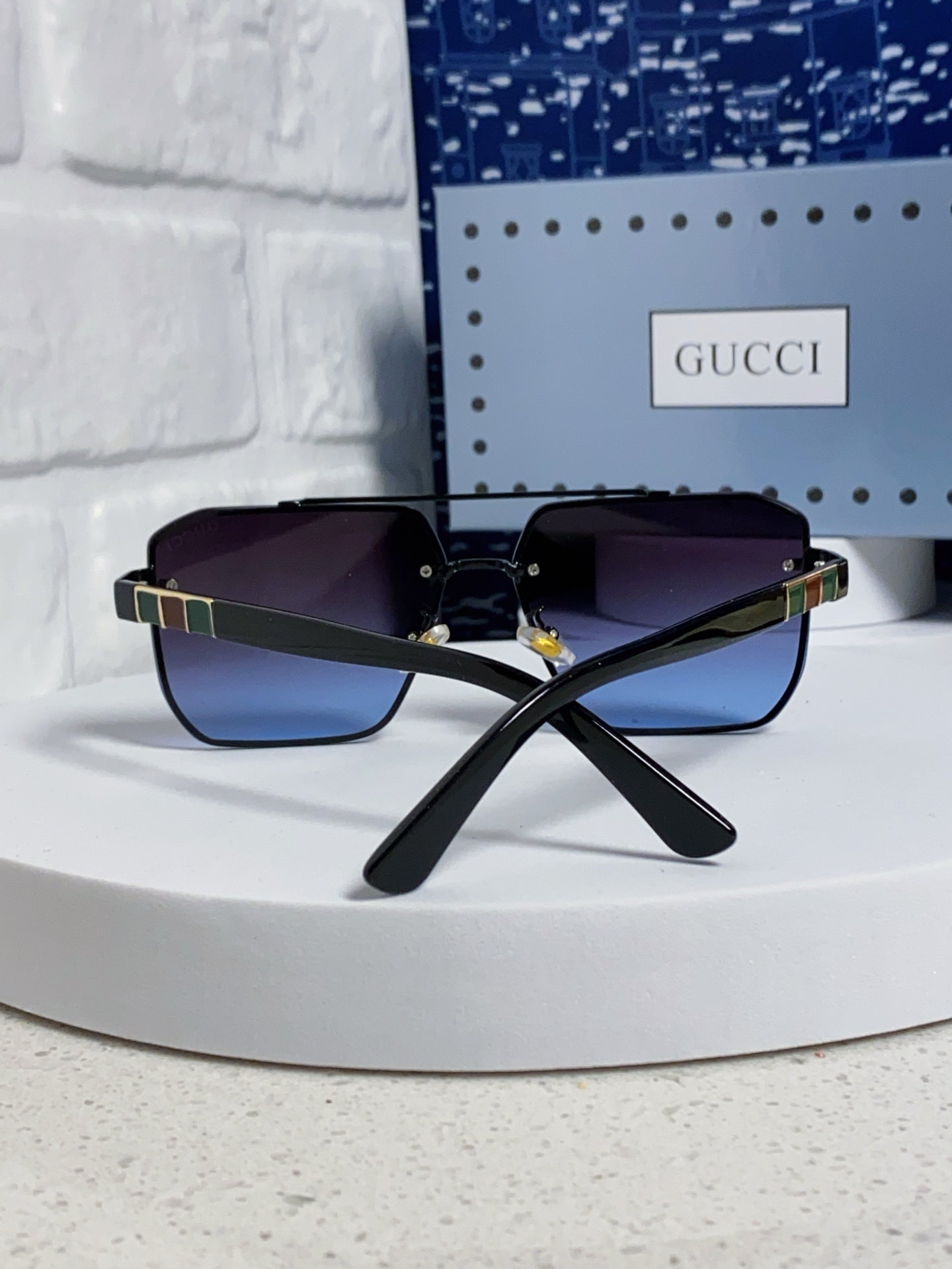 Gucci Polarized Rimless Blue Lens Sunglasses for Men & Women - 382058 - detail image 3