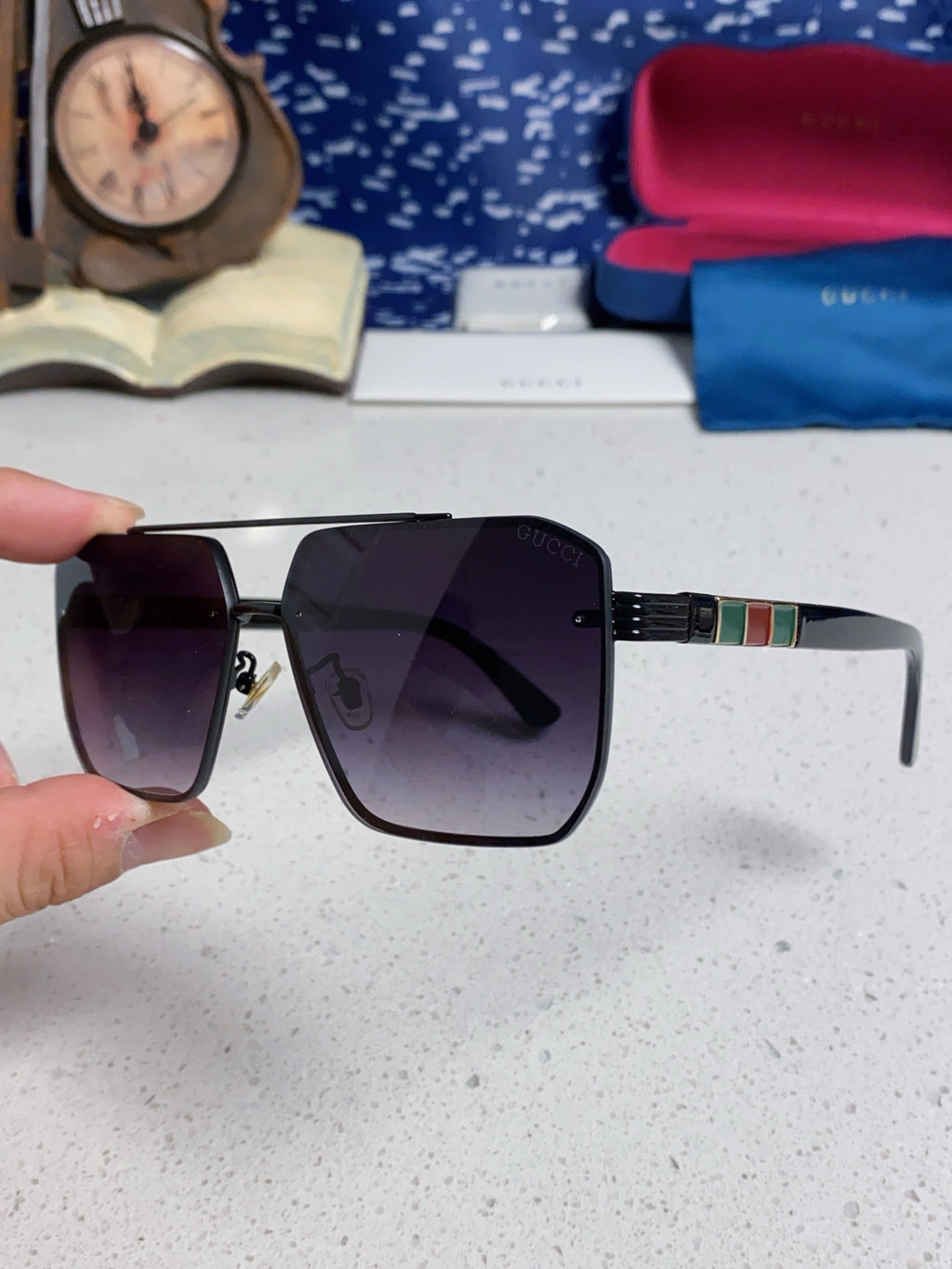Gucci Polarized Rimless Silver Lens Sunglasses for Men & Women - 382059 - detail image 6