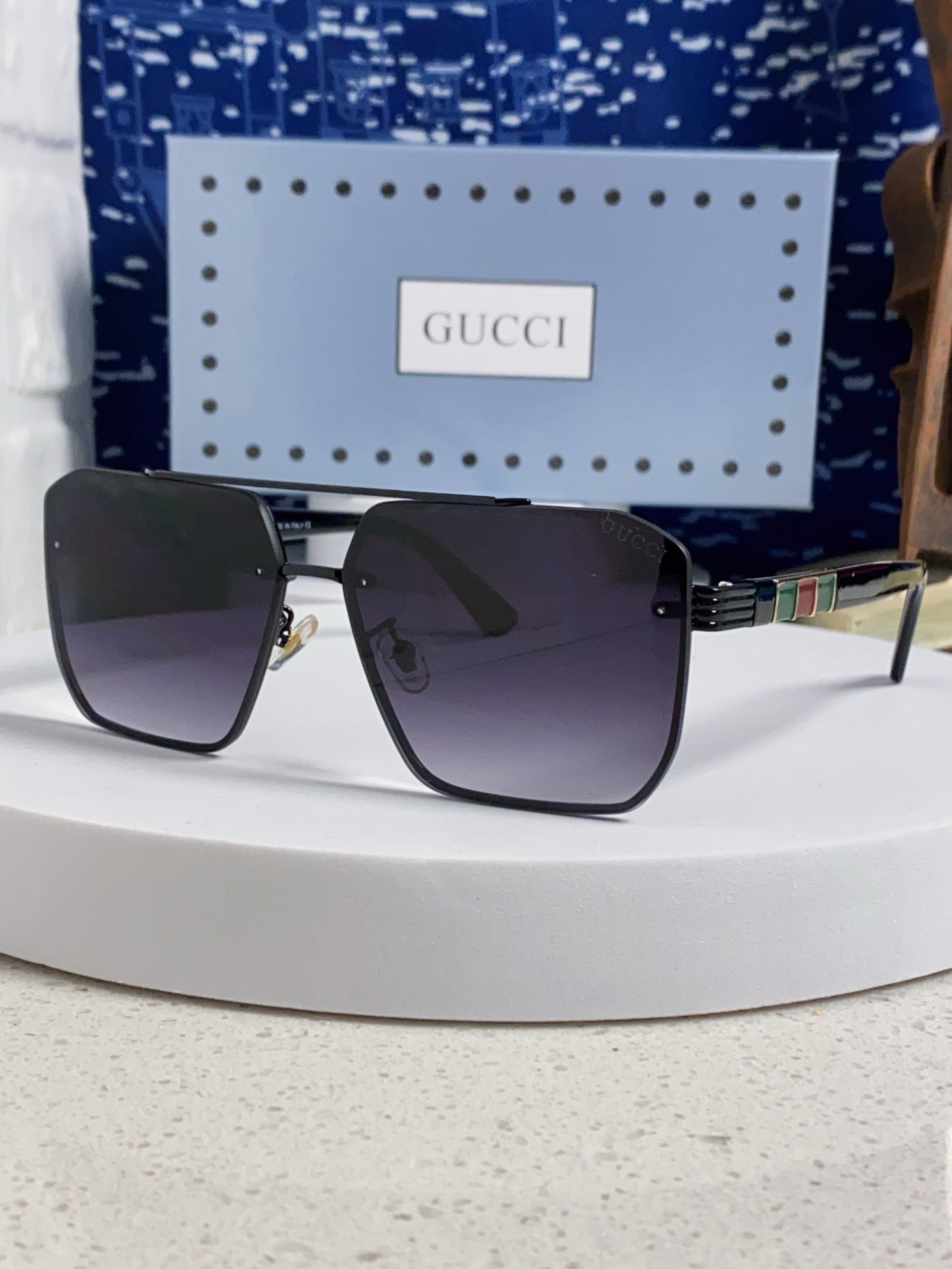 Gucci Polarized Rimless Silver Lens Sunglasses for Men & Women - 382059