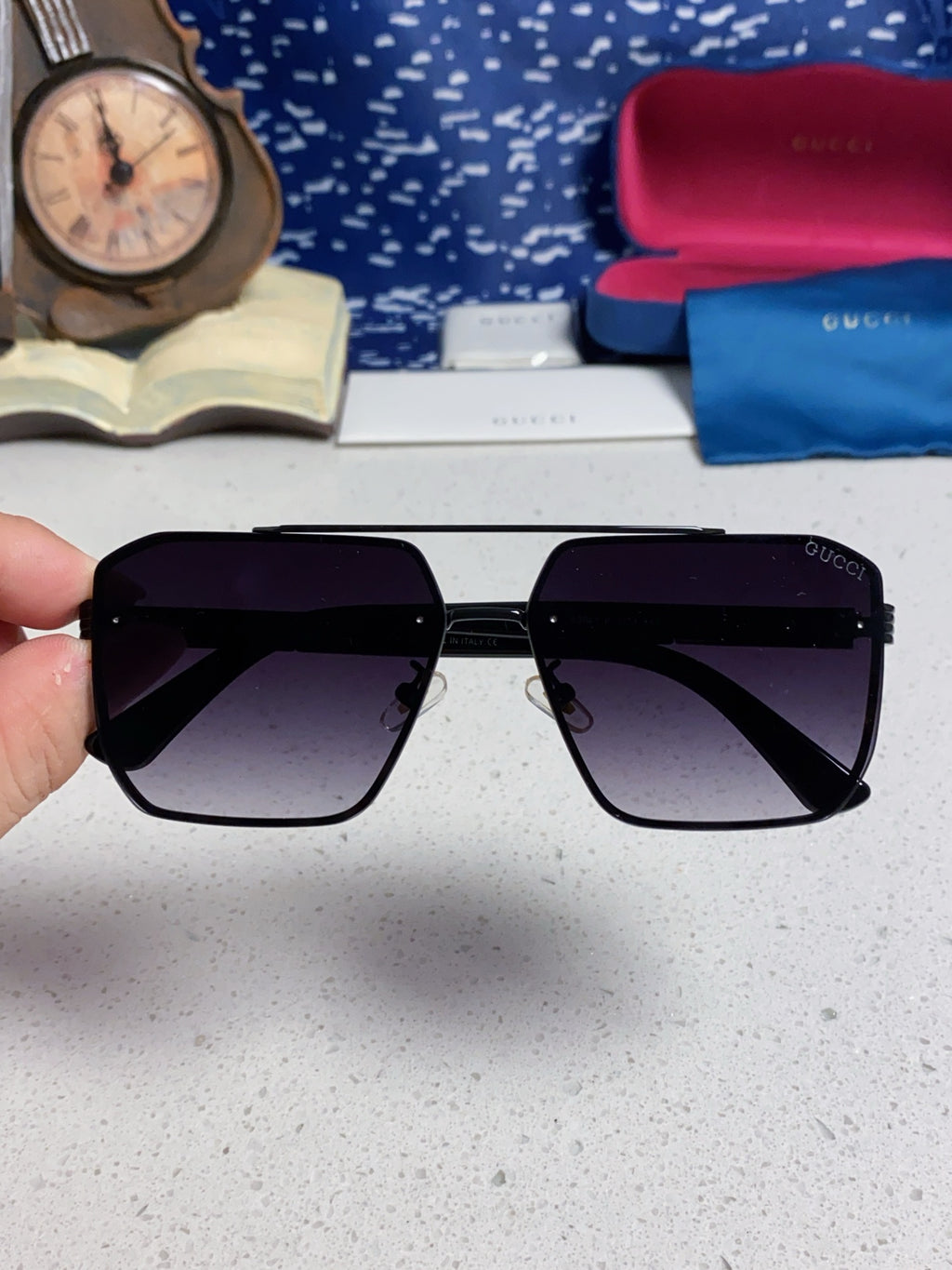 Gucci Polarized Rimless Silver Lens Sunglasses for Men & Women - 382059 - detail image 4