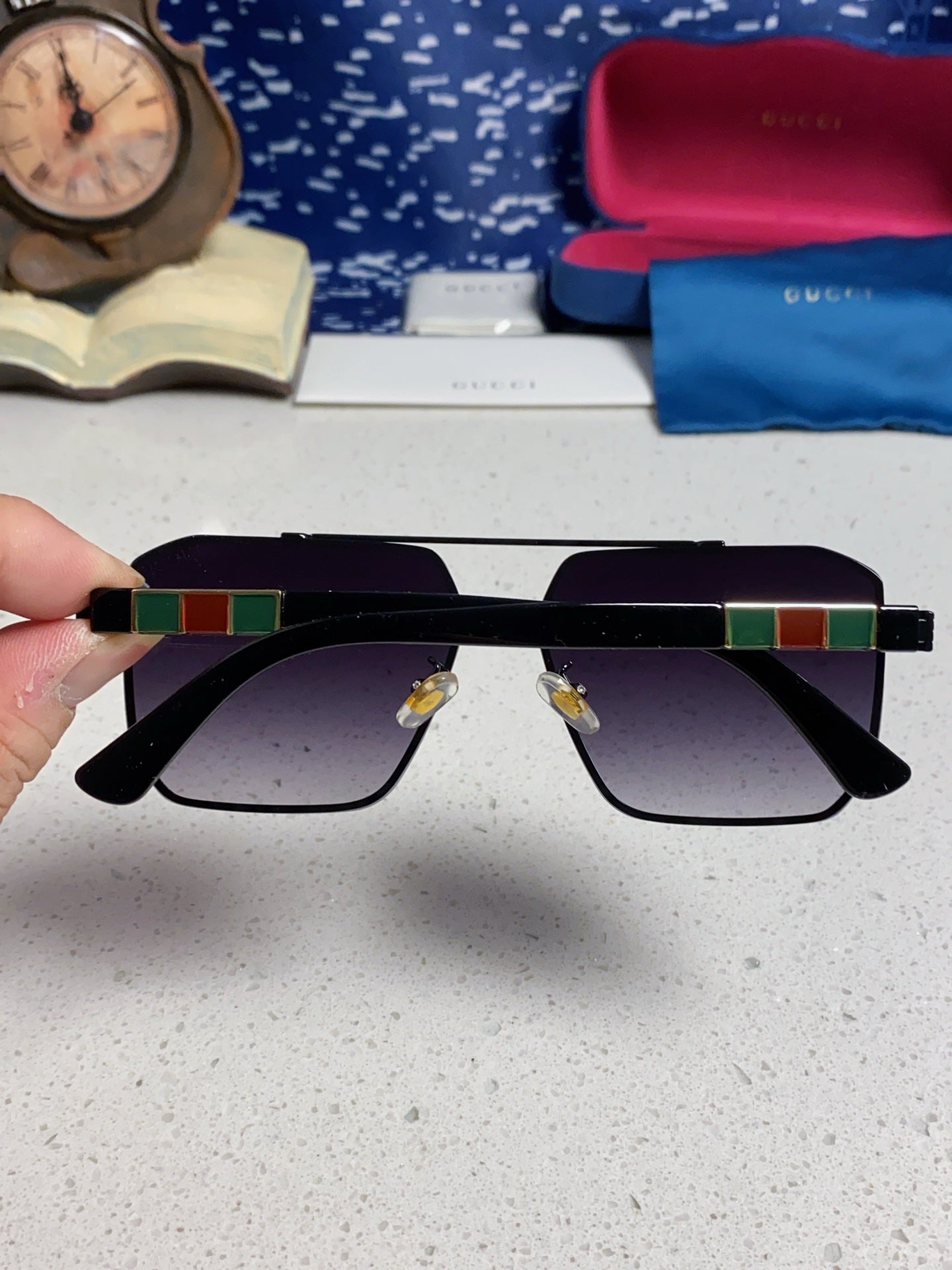 Gucci Polarized Rimless Silver Lens Sunglasses for Men & Women - 382059 - detail image 5