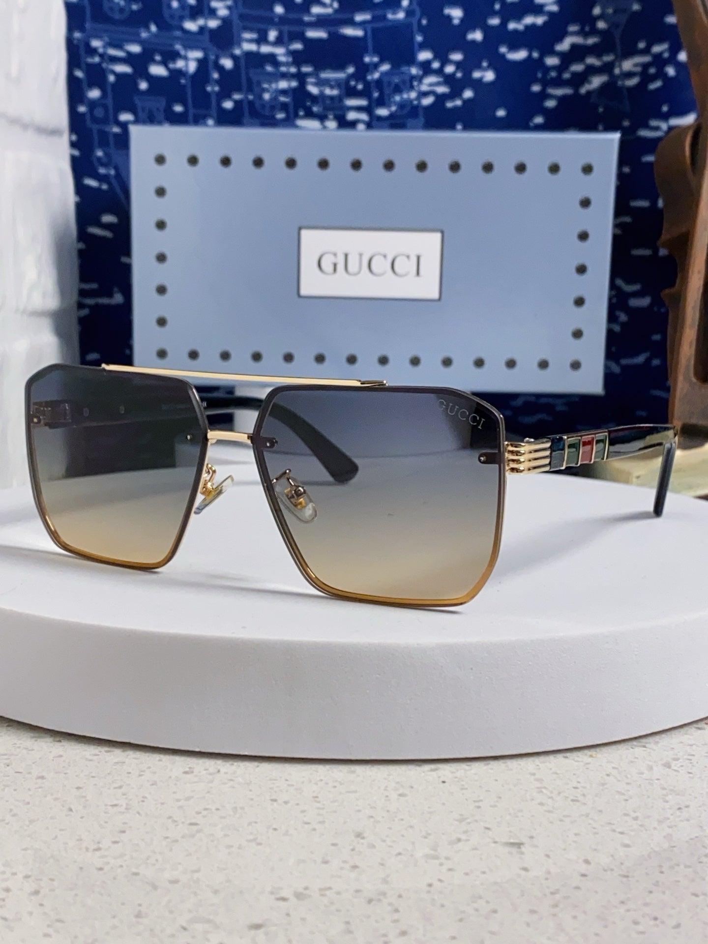 Gucci Polarized Rimless Silver Lens Sunglasses for Men & Women - 382060
