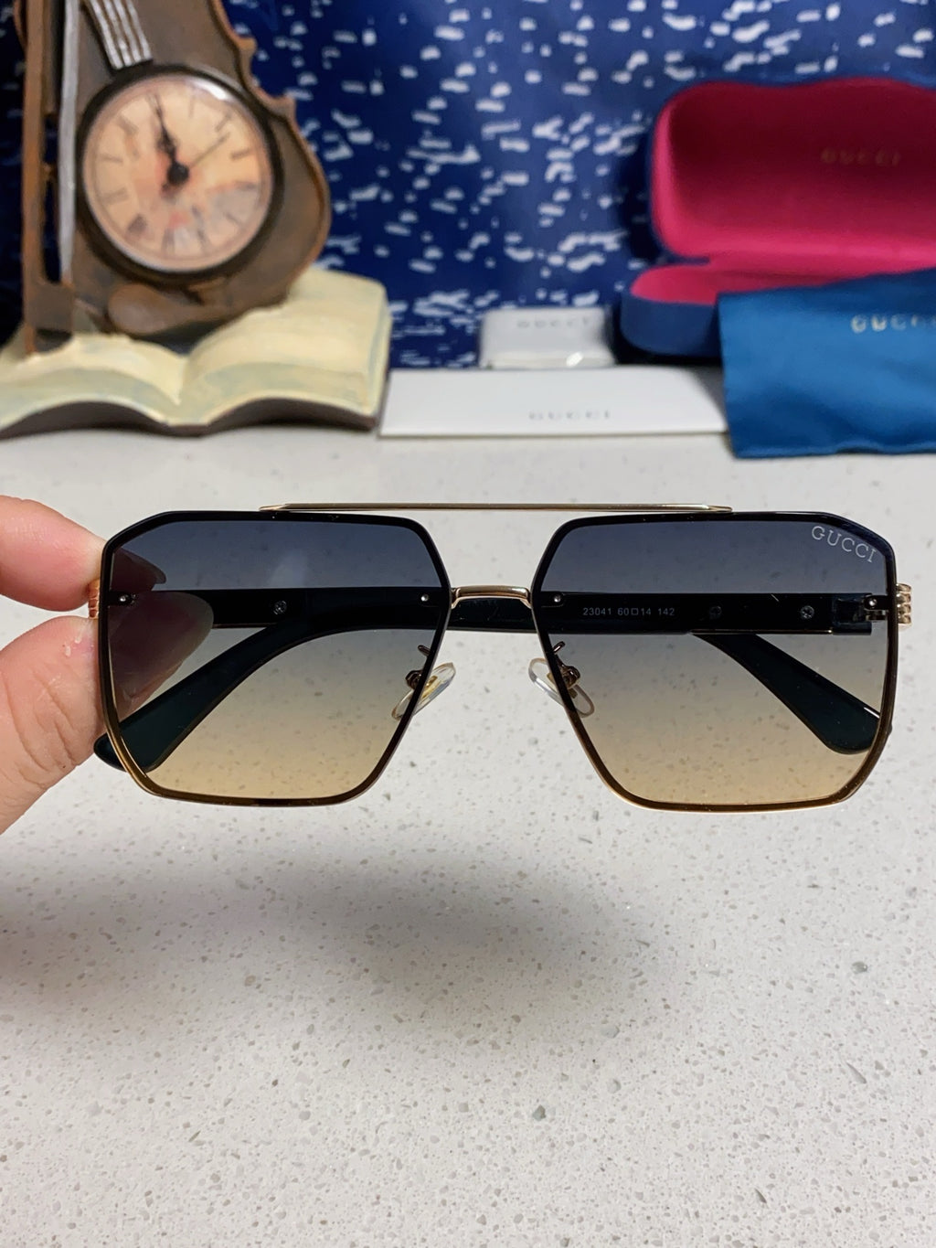 Gucci Polarized Rimless Silver Lens Sunglasses for Men & Women - 382060 - detail image 4
