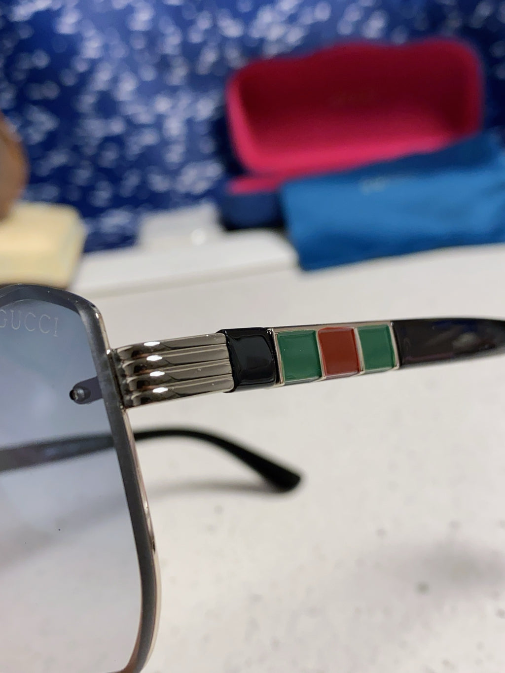 Gucci Polarized Rimless Blue Lens Sunglasses for Men & Women - 382061 - detail image 7