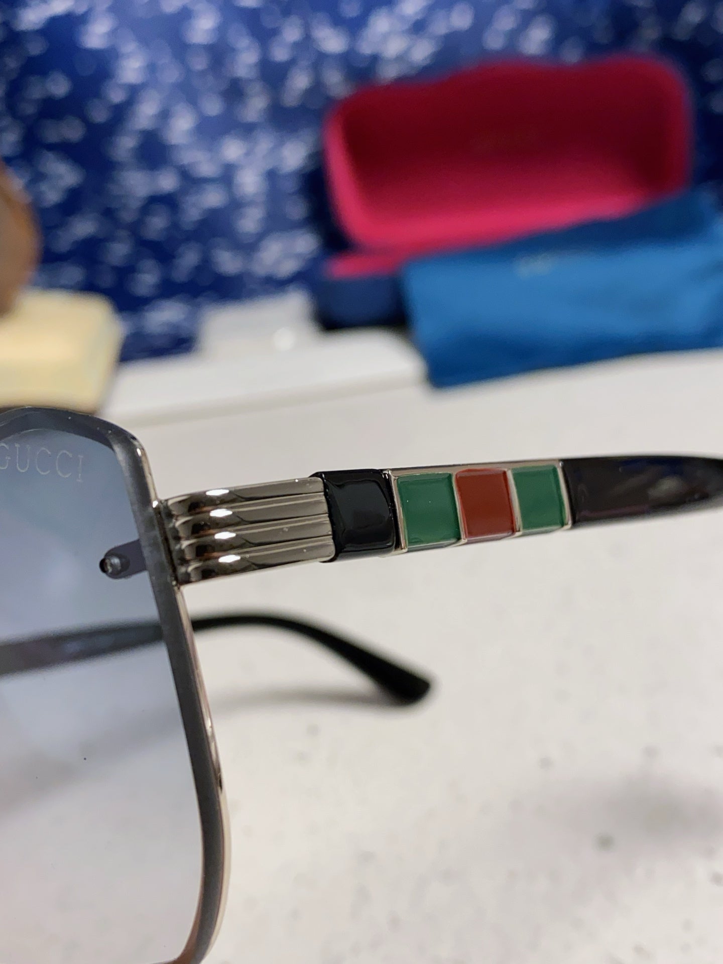 Gucci Polarized Rimless Blue Lens Sunglasses for Men & Women - 382061 - detail image 7