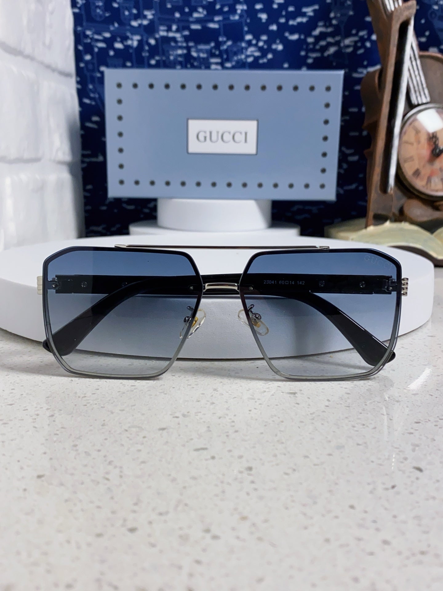 Gucci Polarized Rimless Blue Lens Sunglasses for Men & Women - 382061 - detail image 9