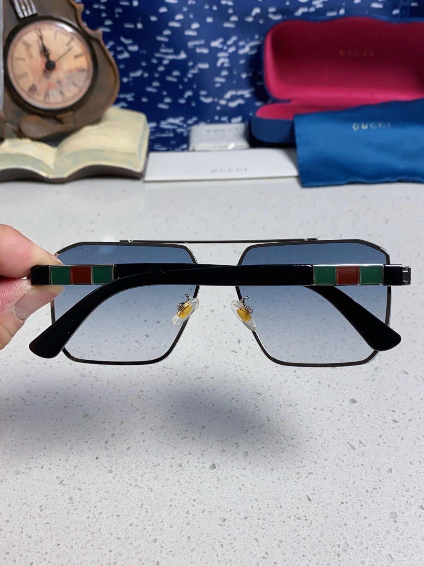 Gucci Polarized Rimless Blue Lens Sunglasses for Men & Women - 382061 - detail image 5