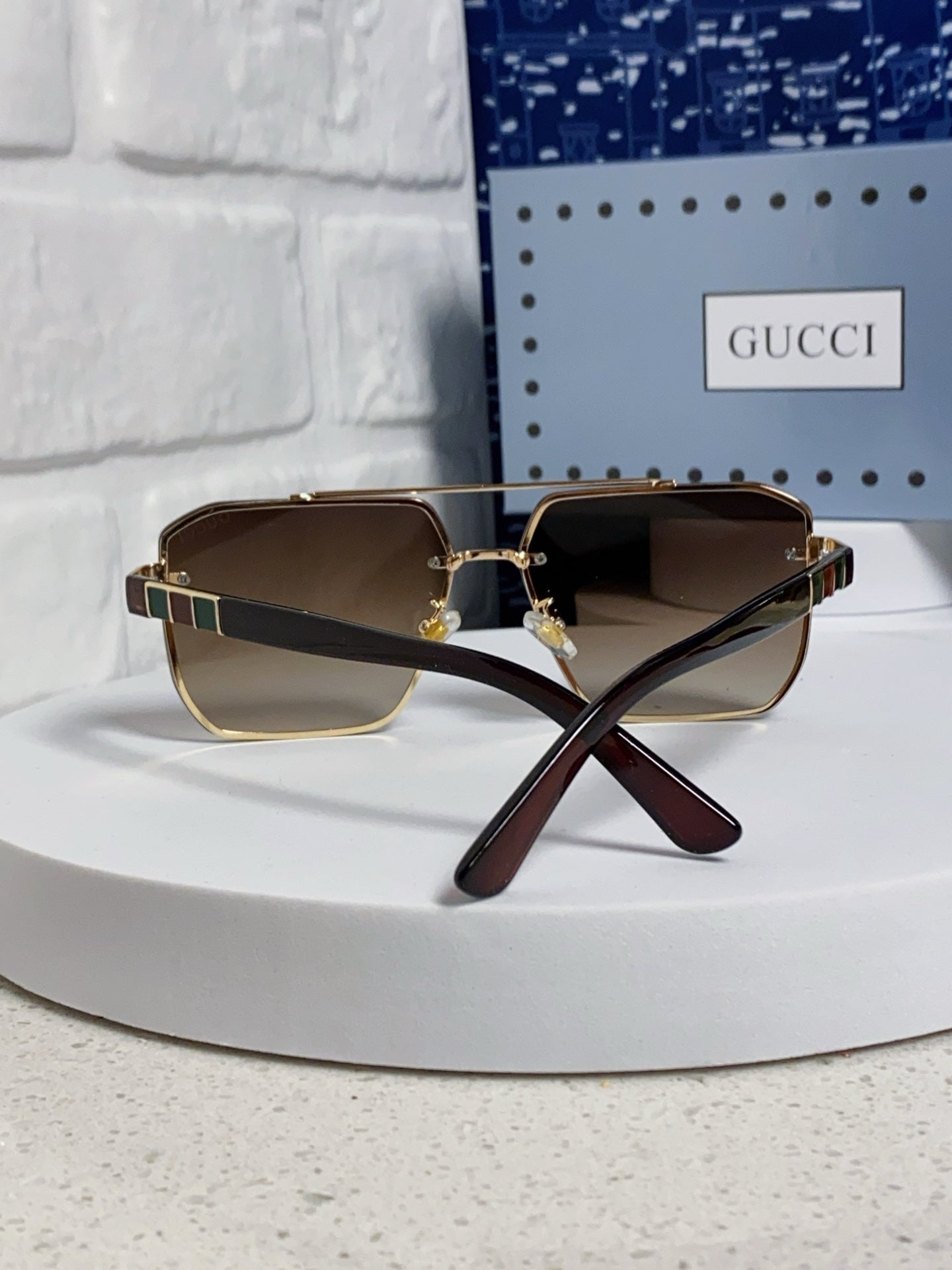 Gucci Polarized Rimless Brown Lens Sunglasses for Men & Women - detail image 3