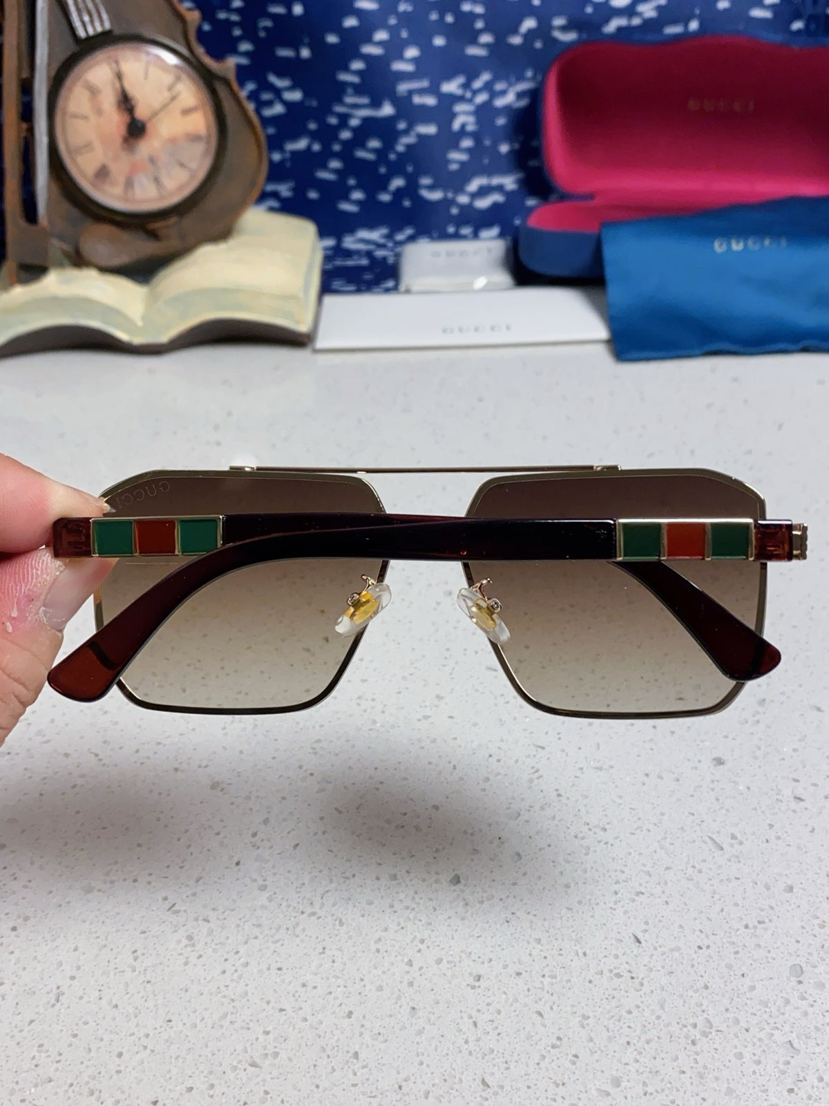 Gucci Polarized Rimless Brown Lens Sunglasses for Men & Women - detail image 5