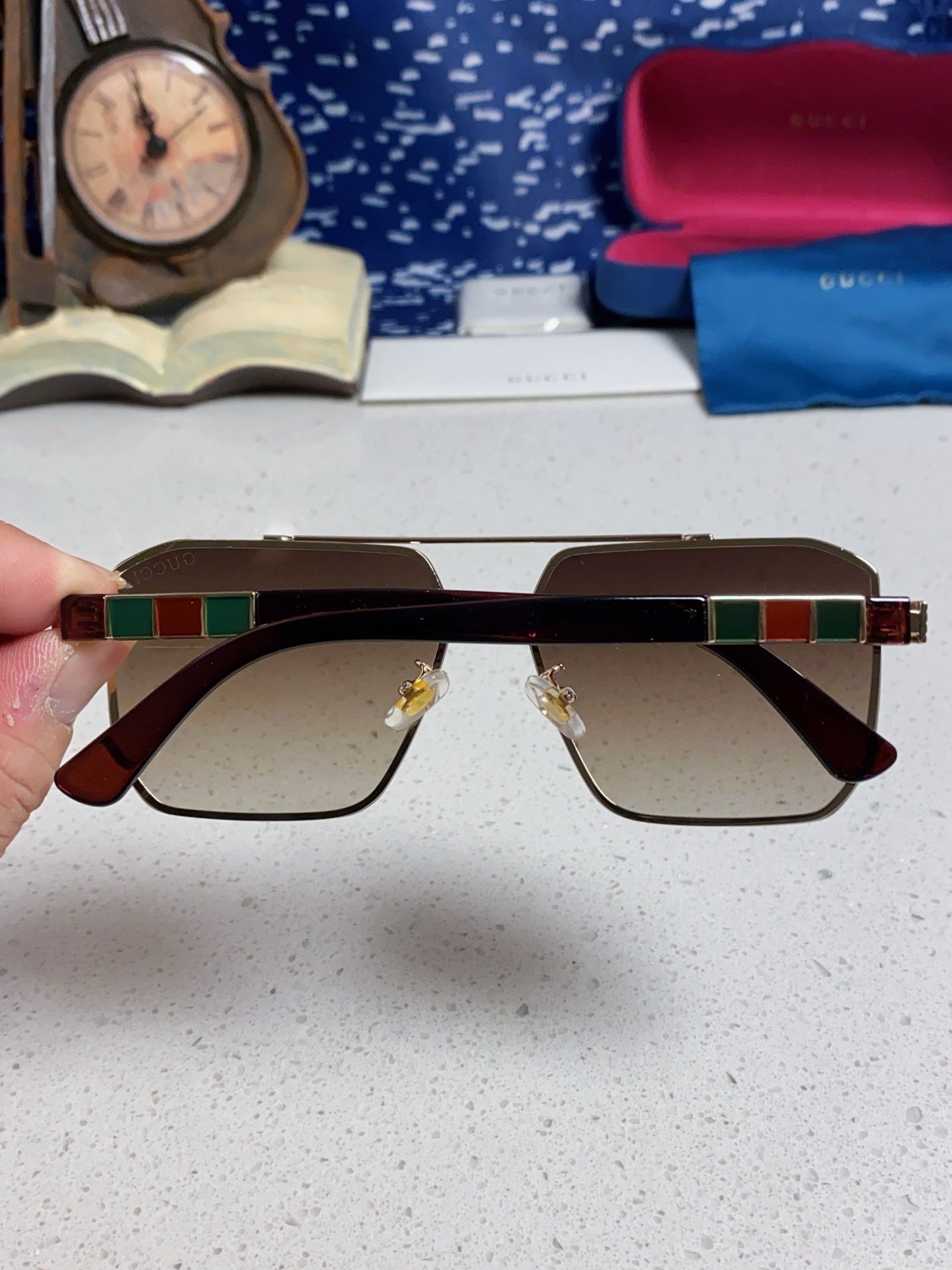 Gucci Polarized Rimless Brown Lens Sunglasses for Men & Women - detail image 5