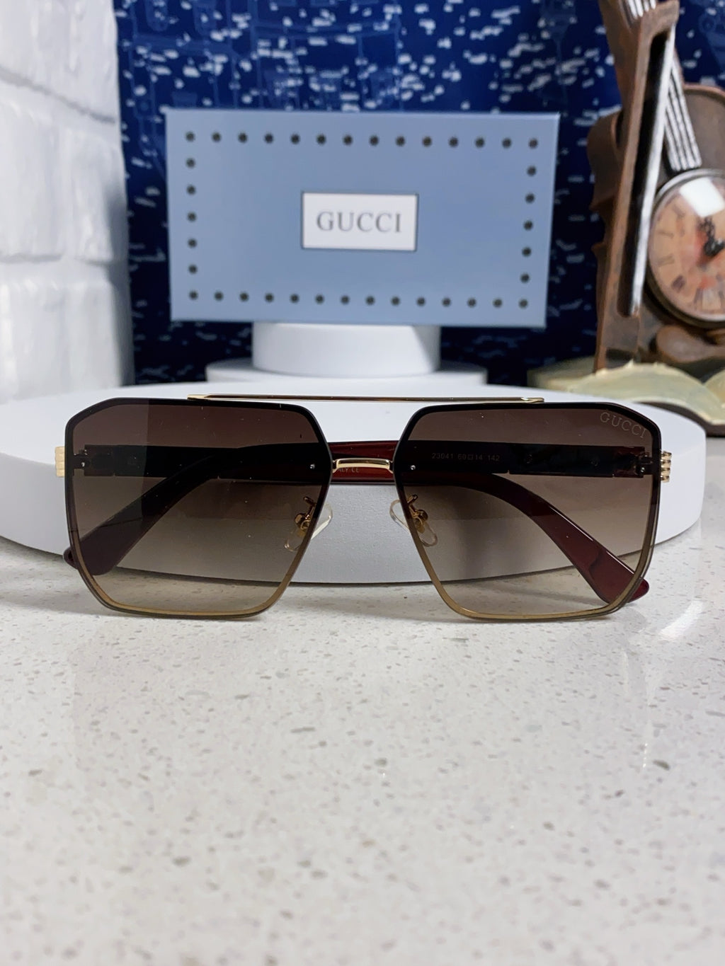 Gucci Polarized Rimless Brown Lens Sunglasses for Men & Women - detail image 8