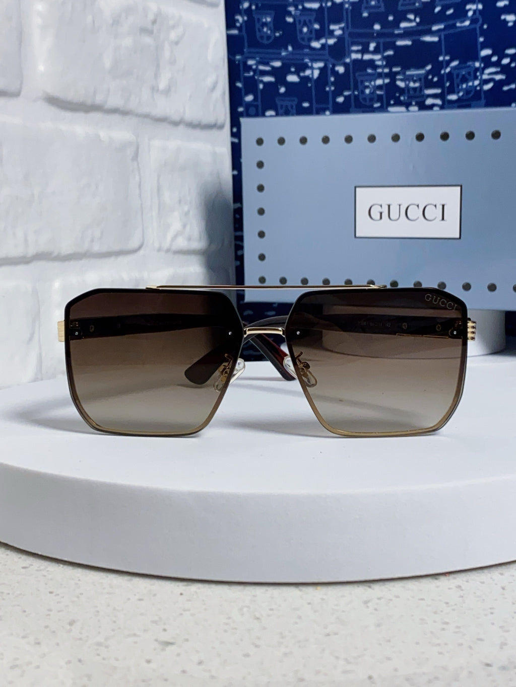 Gucci Polarized Rimless Brown Lens Sunglasses for Men & Women - detail image 2