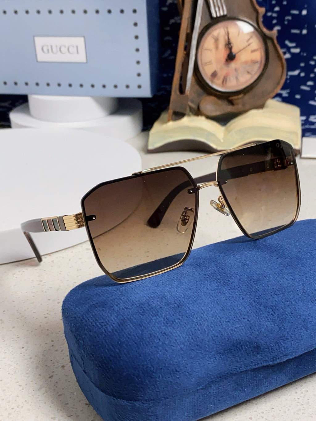 Gucci Polarized Rimless Brown Lens Sunglasses for Men & Women - detail image 9