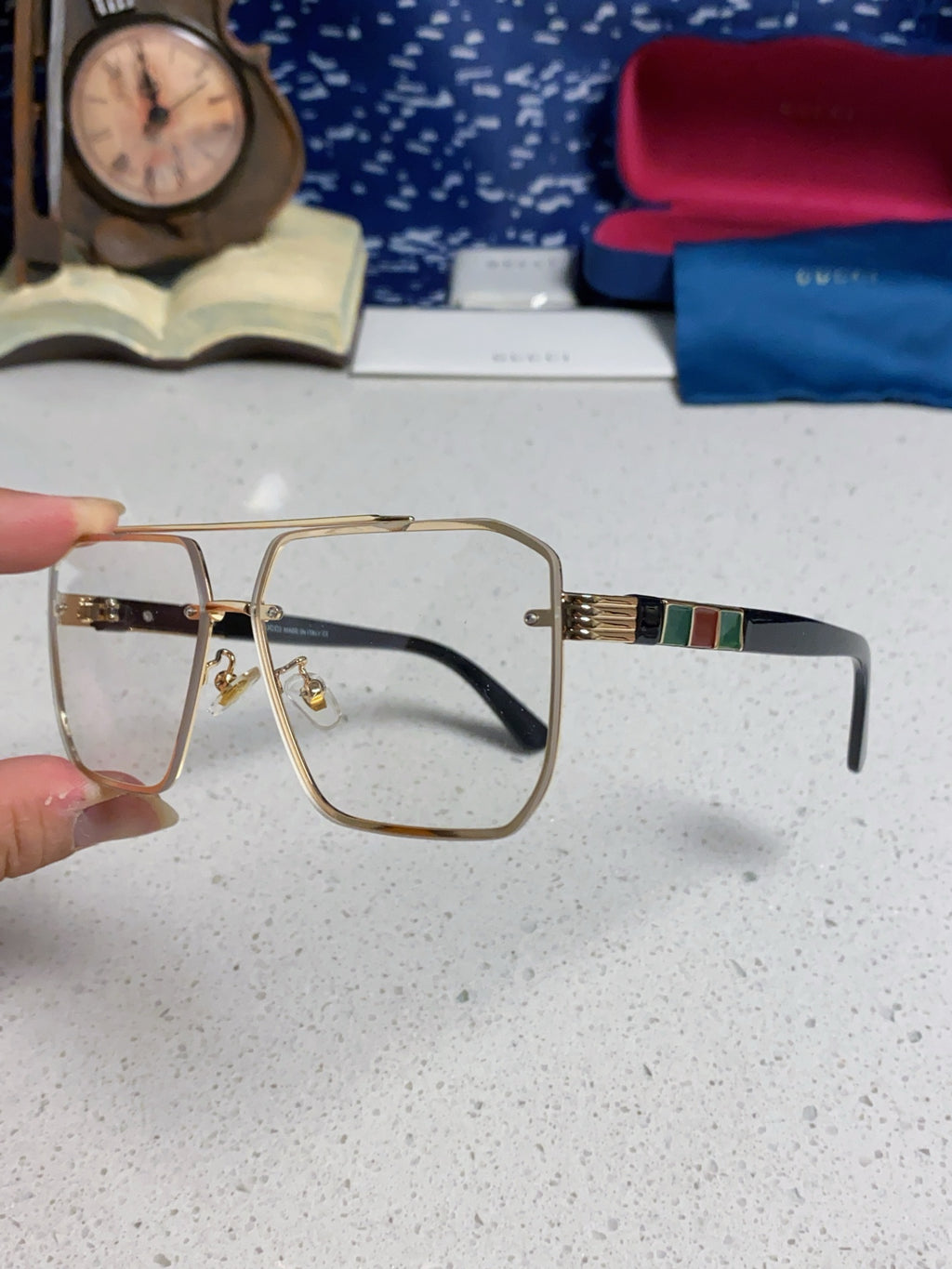Gucci Polarized Rimless Silver Lens Sunglasses for Men & Women - detail image 6