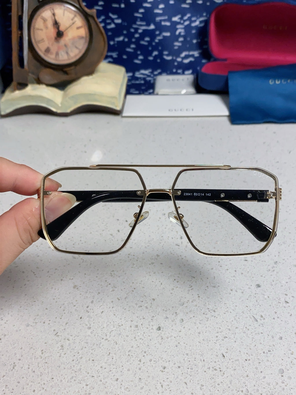 Gucci Polarized Rimless Silver Lens Sunglasses for Men & Women - detail image 4