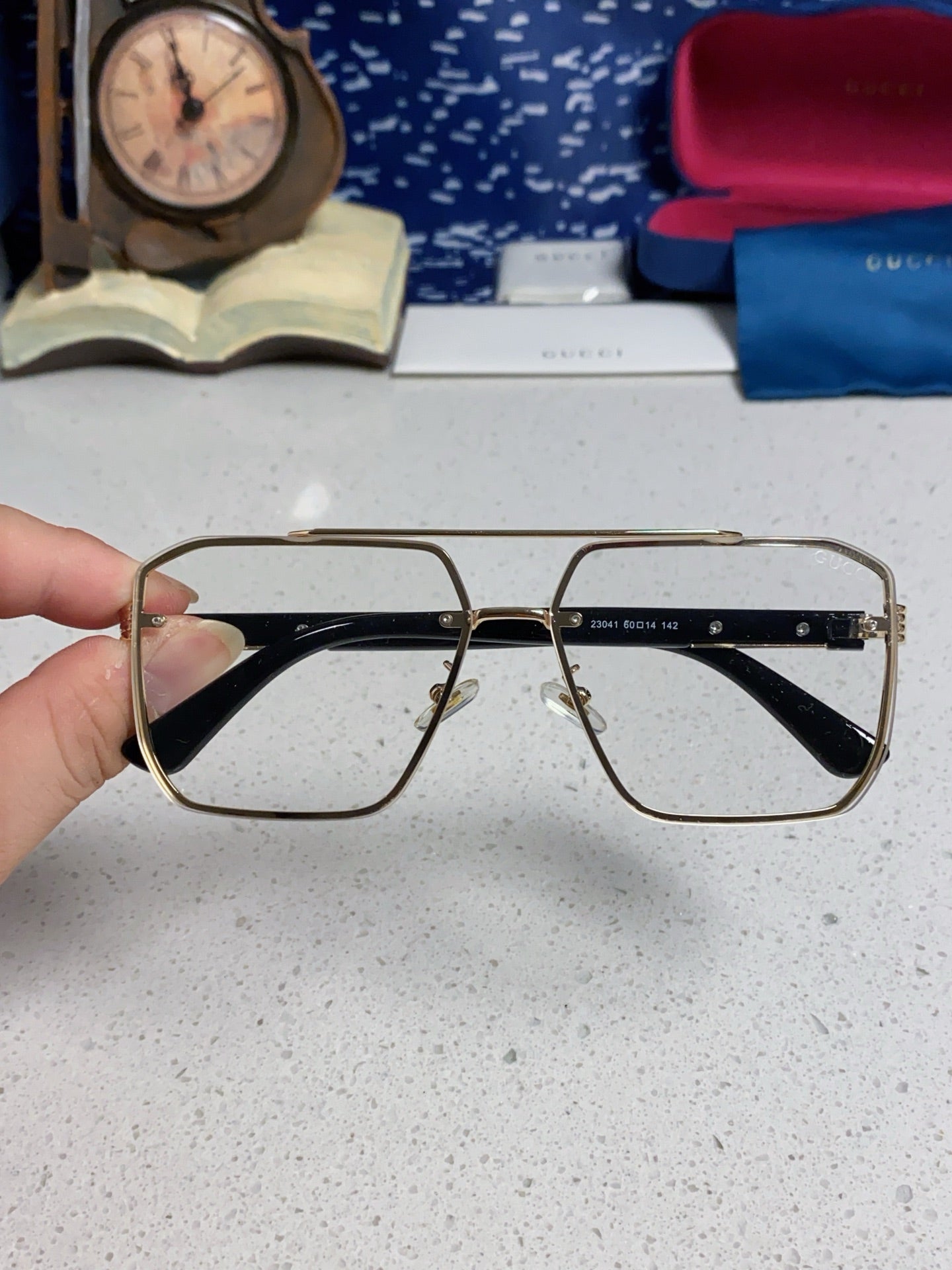 Gucci Polarized Rimless Silver Lens Sunglasses for Men & Women - detail image 4