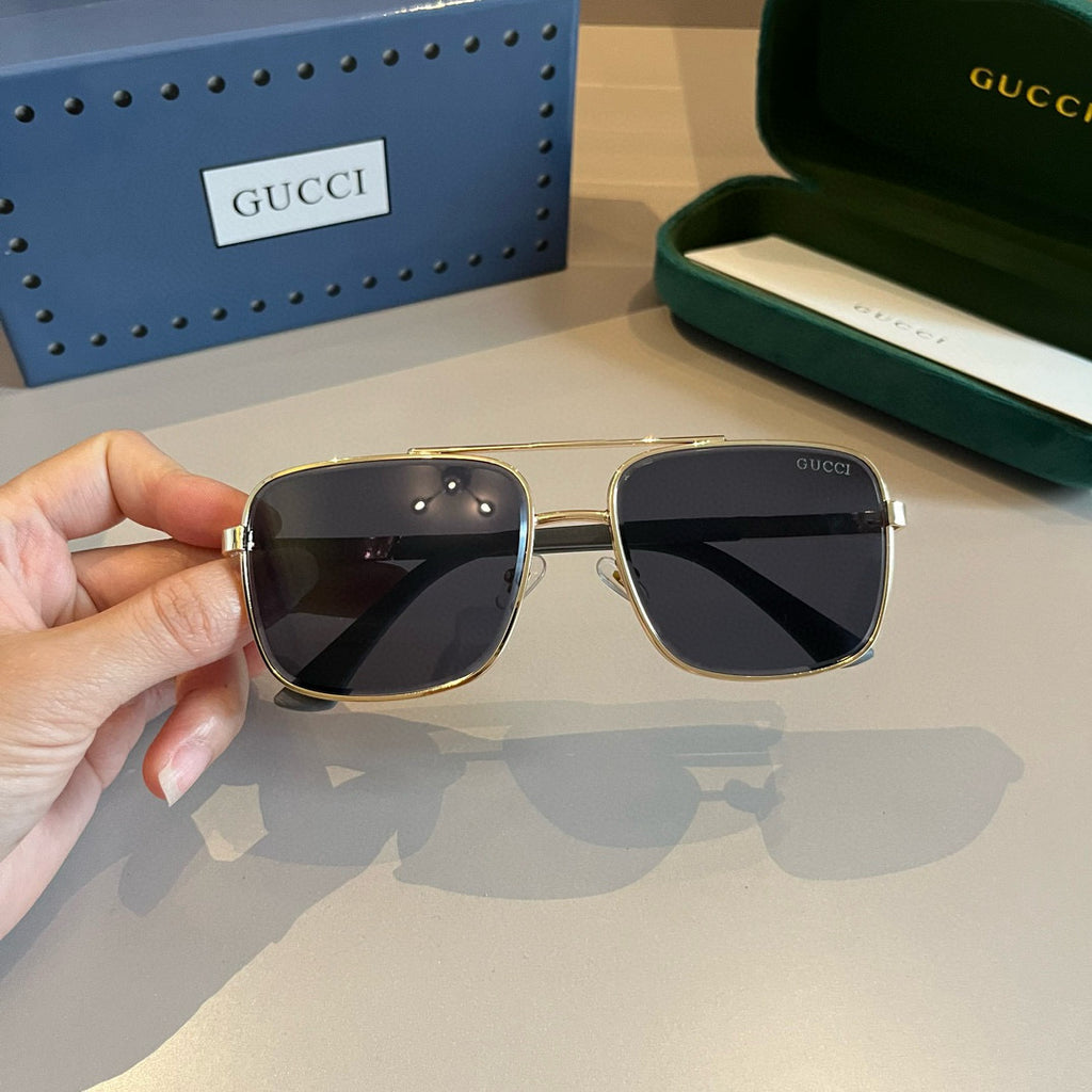 Gucci Polarized Fashion Gold Lens Sunglasses for Men - detail image 2