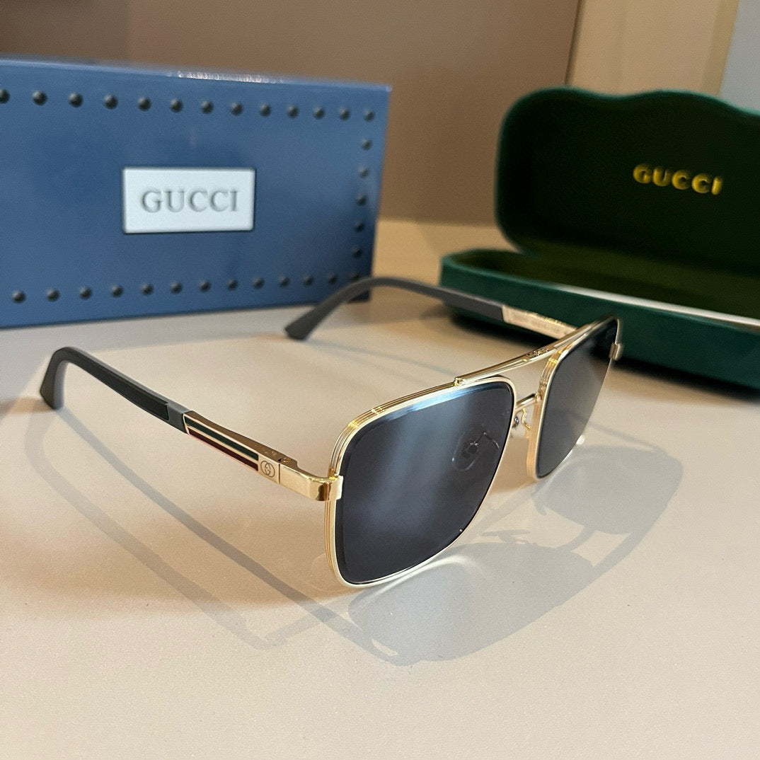 Gucci Polarized Fashion Gold Lens Sunglasses for Men
