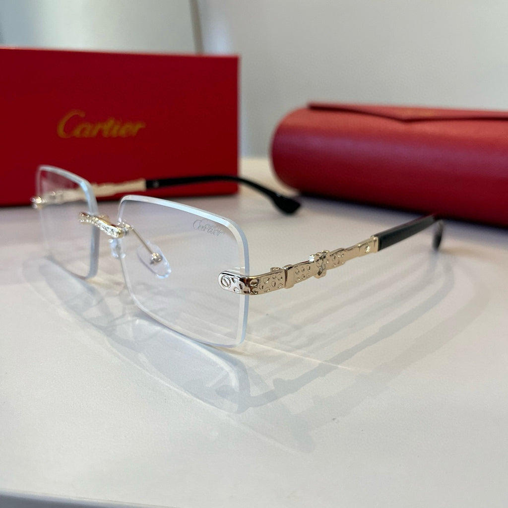 Cartier Lightweight Metal Rimless Silver Lens Sunglasses for Men & Wo - 358487 - detail image 3