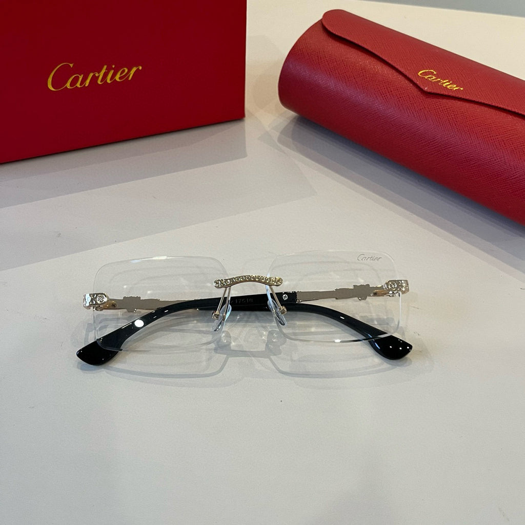 Cartier Lightweight Metal Rimless Silver Lens Sunglasses for Men & Wo - 358487 - detail image 4