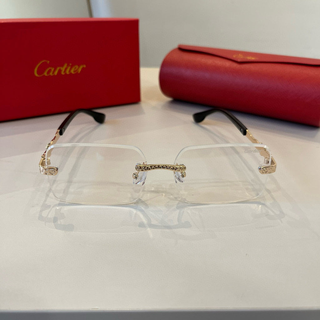 Cartier Lightweight Metal Rimless Silver Lens Sunglasses for Men & Wo - 358487 - detail image 2