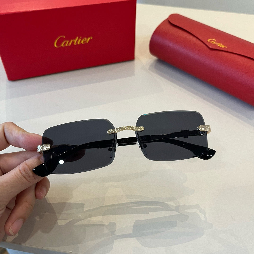 Cartier Lightweight Metal Rimless Silver Lens Sunglasses for Men & Wo - 358488 - detail image 4