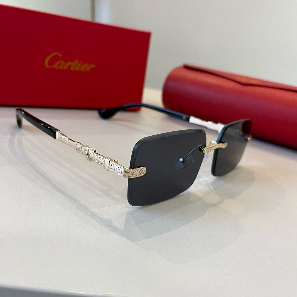 Cartier Lightweight Metal Rimless Silver Lens Sunglasses for Men & Wo - 358488