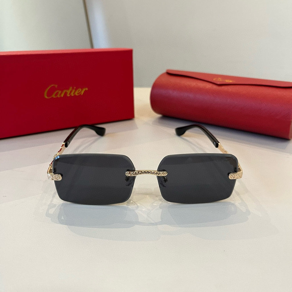 Cartier Lightweight Metal Rimless Silver Lens Sunglasses for Men & Wo - 358488 - detail image 2