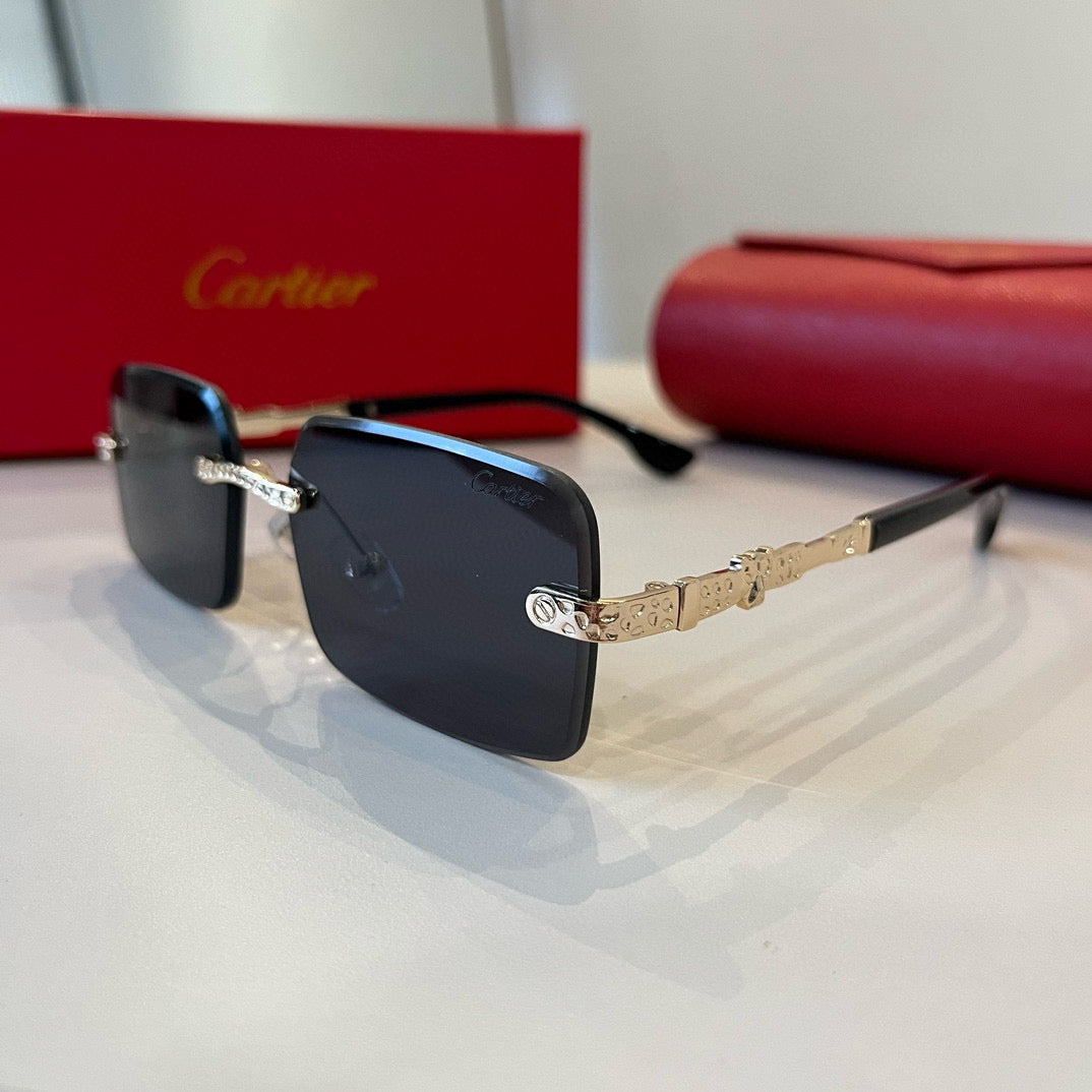 Cartier Lightweight Metal Rimless Silver Lens Sunglasses for Men & Wo - 358488 - detail image 3