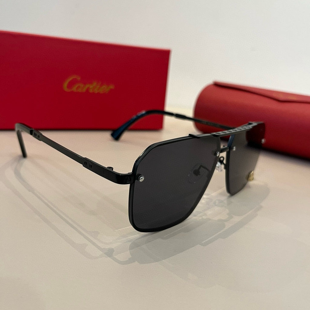Cartier Lightweight Metal Rimless Silver Lens Sunglasses for Men & Wo - 358489