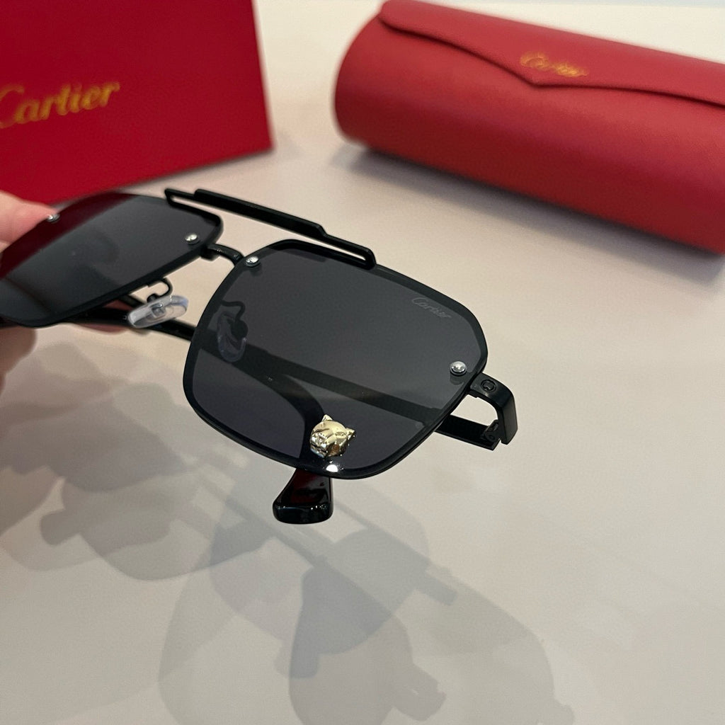 Cartier Lightweight Metal Rimless Silver Lens Sunglasses for Men & Wo - 358489 - detail image 6
