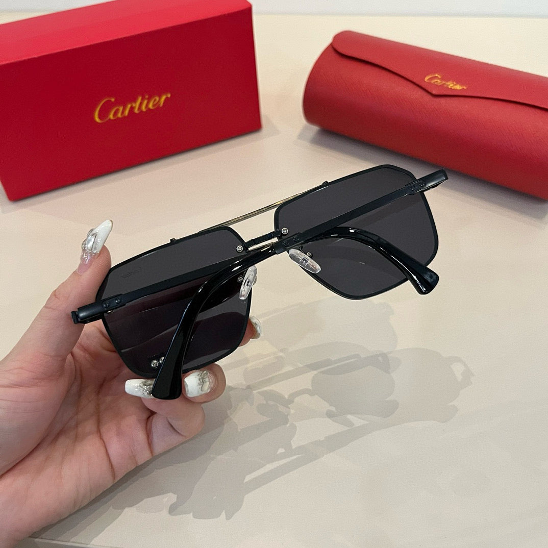 Cartier Lightweight Metal Rimless Silver Lens Sunglasses for Men & Wo - 358489 - detail image 7