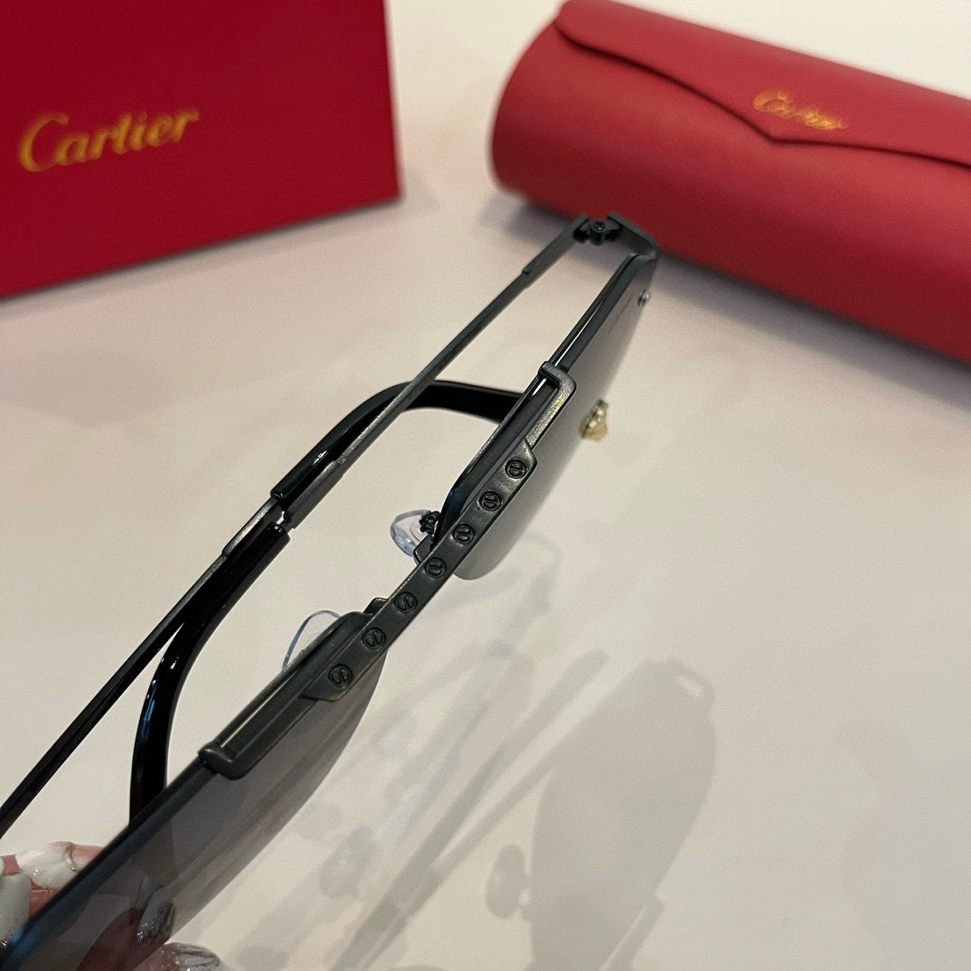 Cartier Lightweight Metal Rimless Silver Lens Sunglasses for Men & Wo - 358489 - detail image 9