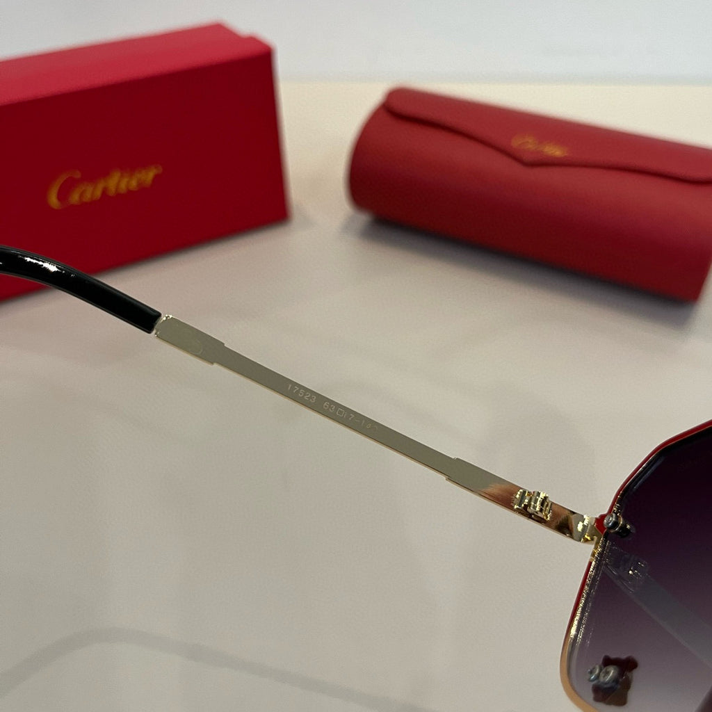 Cartier Lightweight Metal Rimless Silver Lens Sunglasses for Men & Wo - 358490 - detail image 11