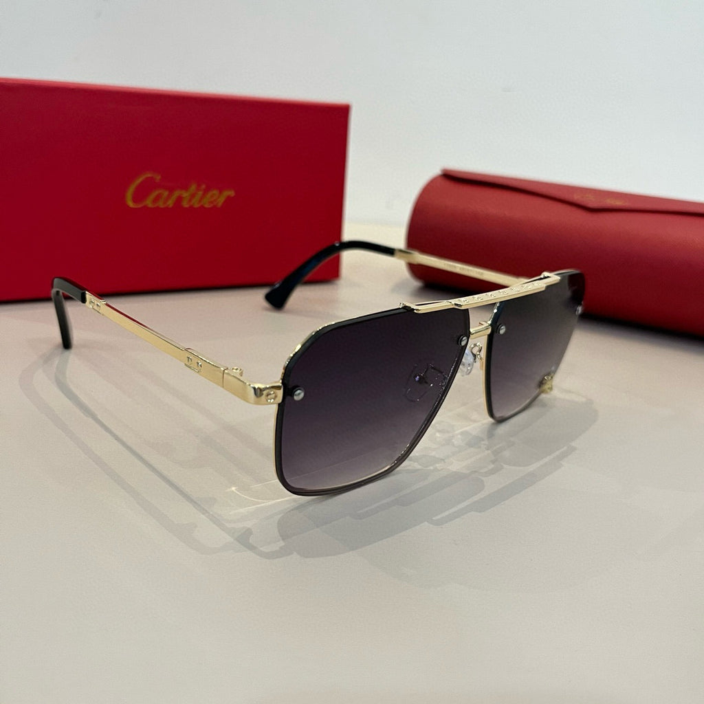 Cartier Lightweight Metal Rimless Silver Lens Sunglasses for Men & Wo - 935073