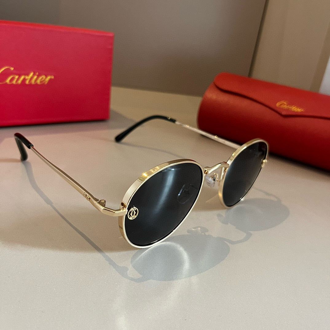 Cartier Metal Fashion Gold Lens Sunglasses for Men & Women - 935088