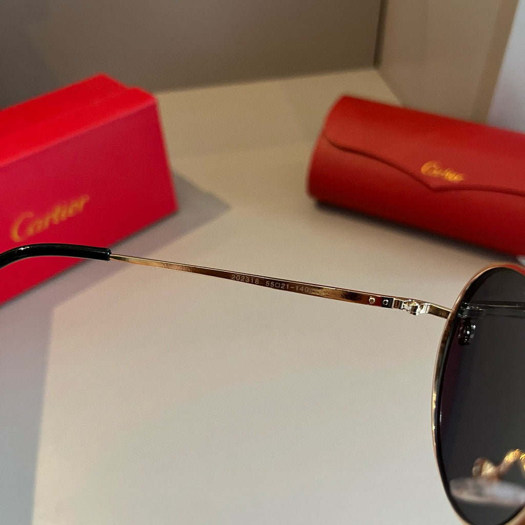 Cartier Metal Fashion Gold Lens Sunglasses for Men & Women - 415907 - detail image 8