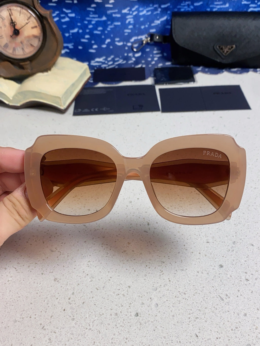 Prada 16YSF Acetate Fashion Gold Lens Sunglasses for Men & Women - 415673 - detail image 4