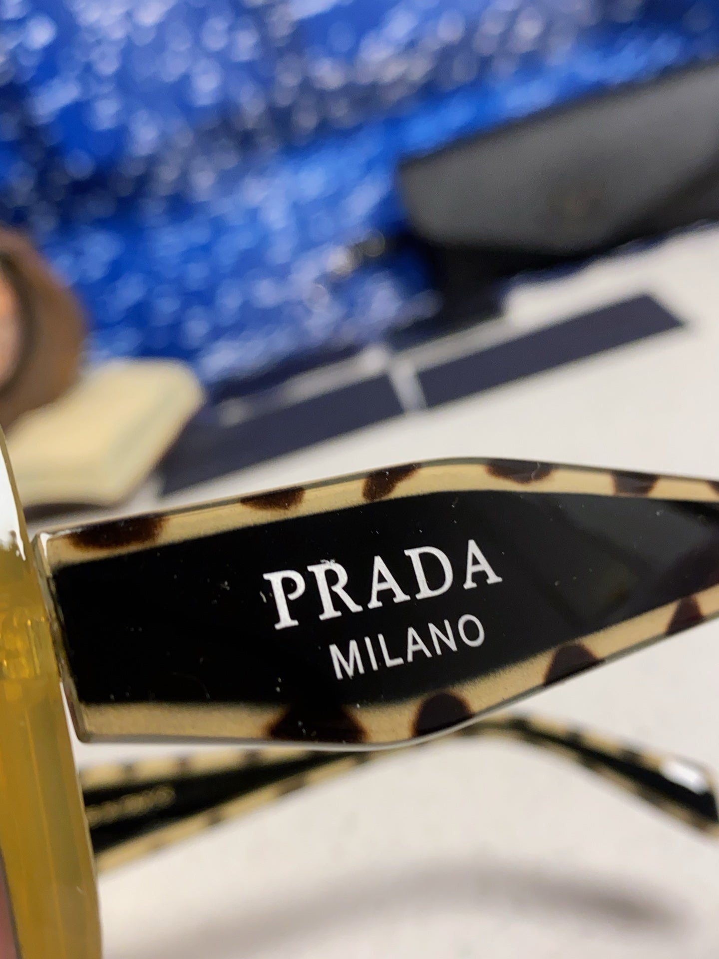 Prada 16YSF Acetate Fashion Blue Lens Sunglasses for Men & Women - 867154 - detail image 7