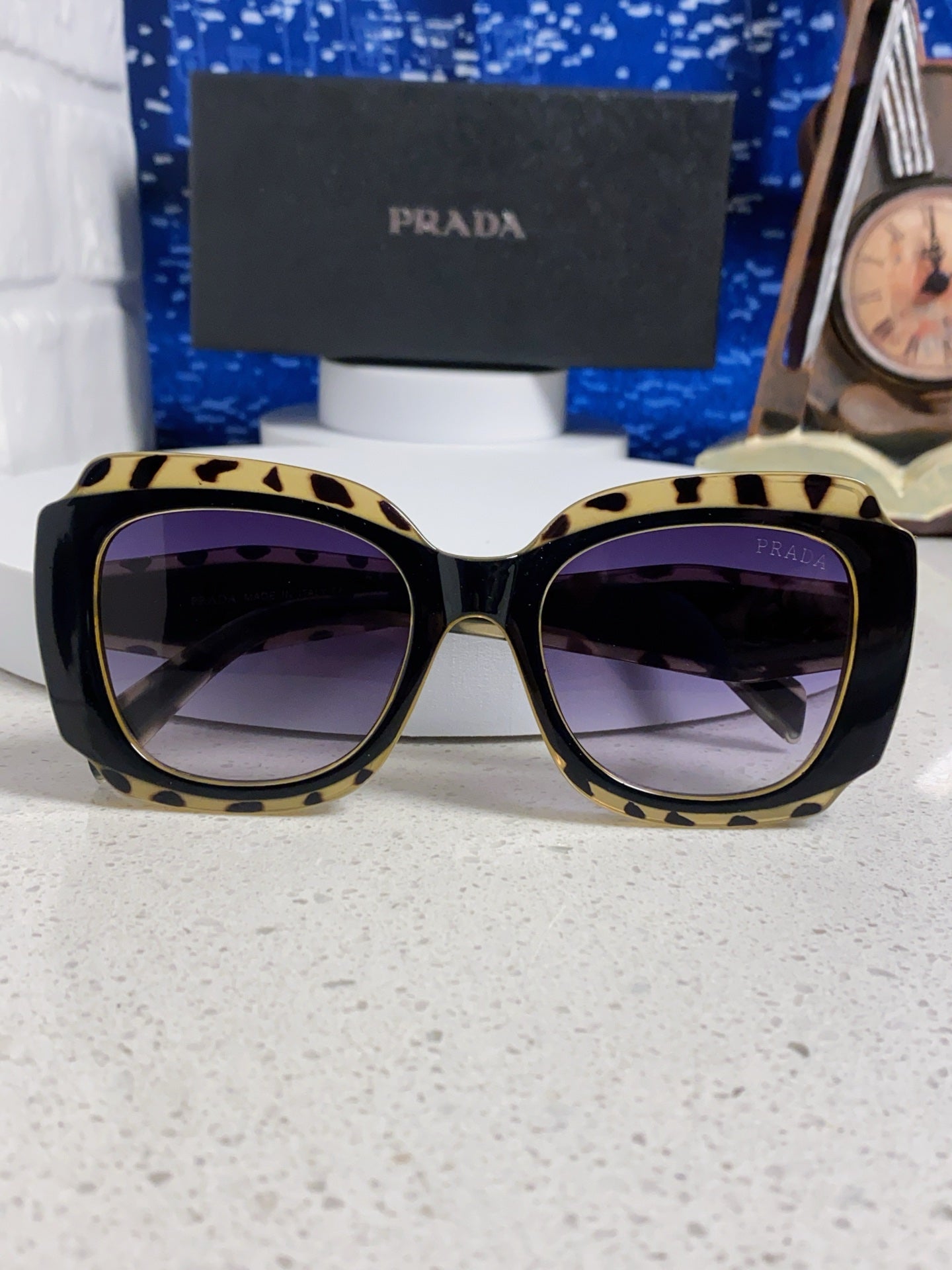 Prada 16YSF Acetate Fashion Blue Lens Sunglasses for Men & Women - 432118 - detail image 9